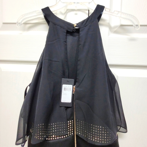 🎉Host Pick🎉 Guess Halter Style Little Black Dress with Sheer Overlay - Picture 6 of 8